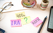 IRA, ROTH, 401(k) sticky notes