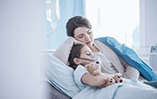 mom caring for sick child