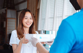 woman receiving package