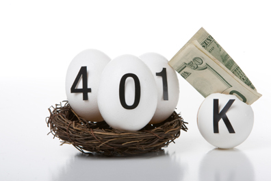 401k spelled out on eggs sitting in a nest