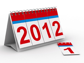 image of a calendar showing 2012