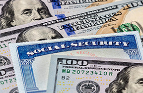 social security card and dollars