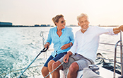 retired couple on boat